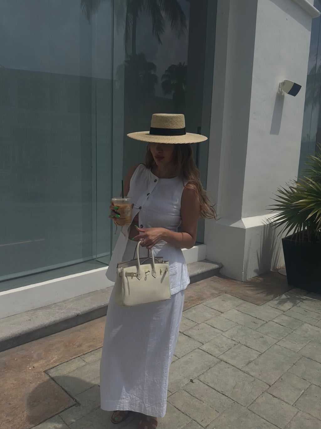 White vest and skirt summer set