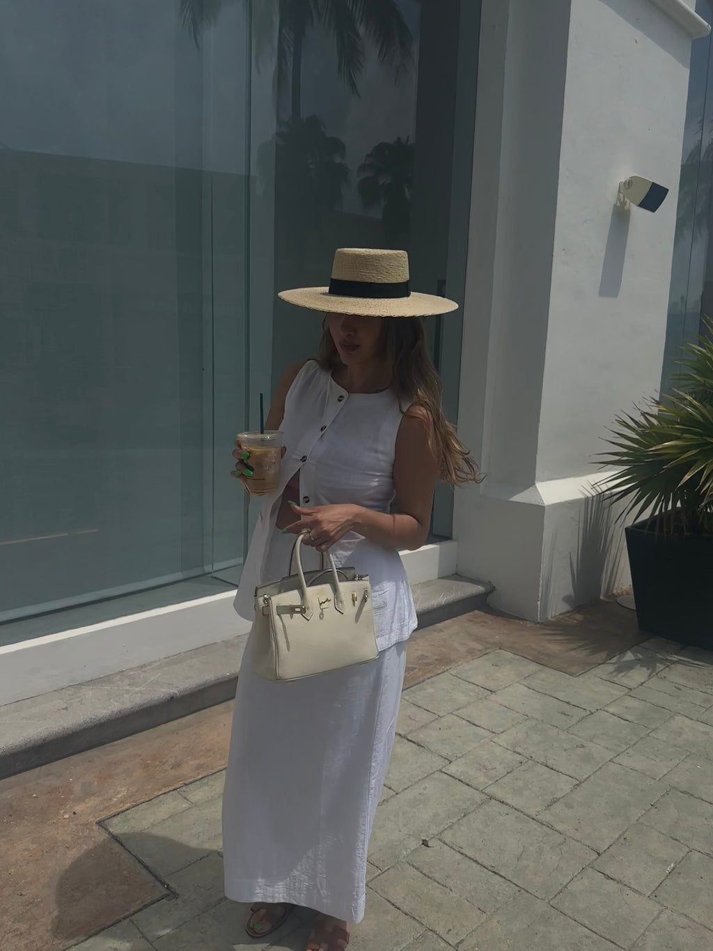White vest and skirt summer set