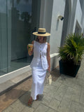 White vest and skirt summer set