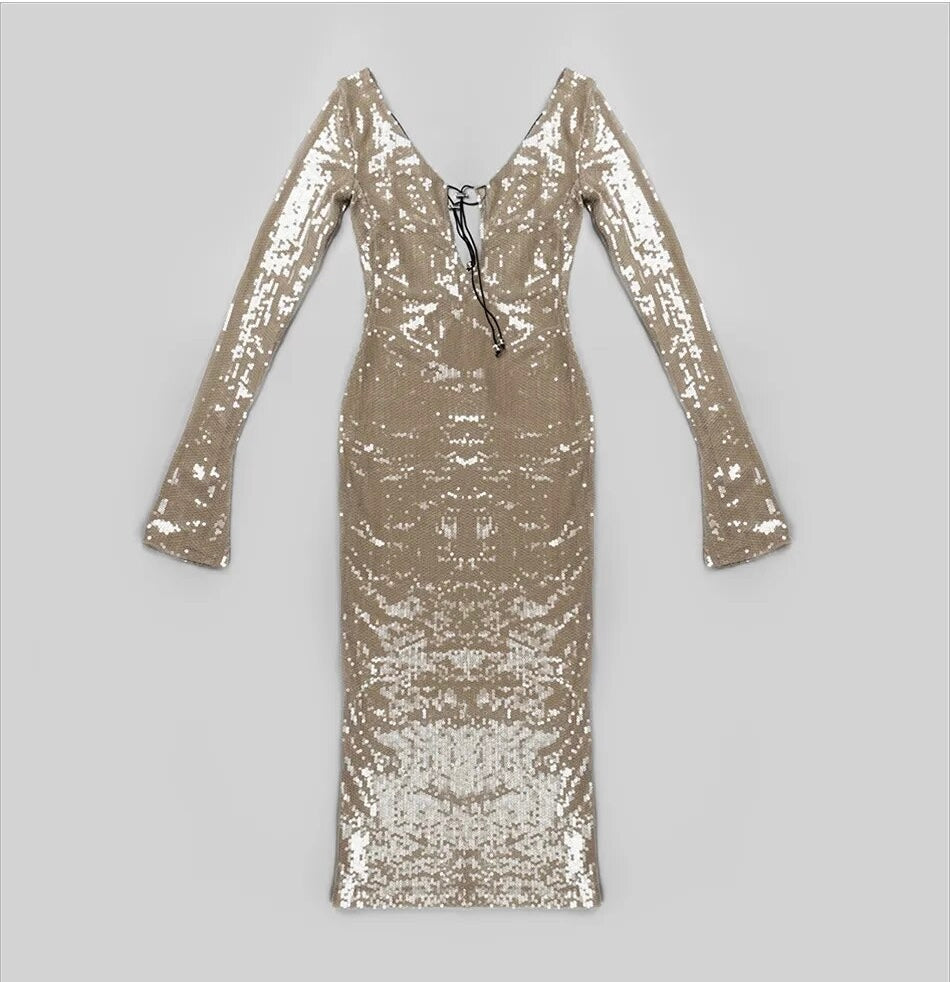Mermaid nude sequiened dress