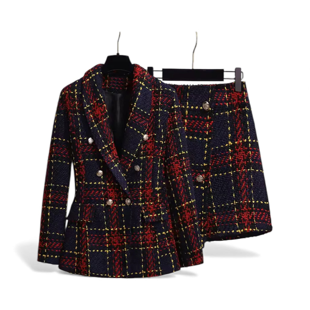 Red tweed set