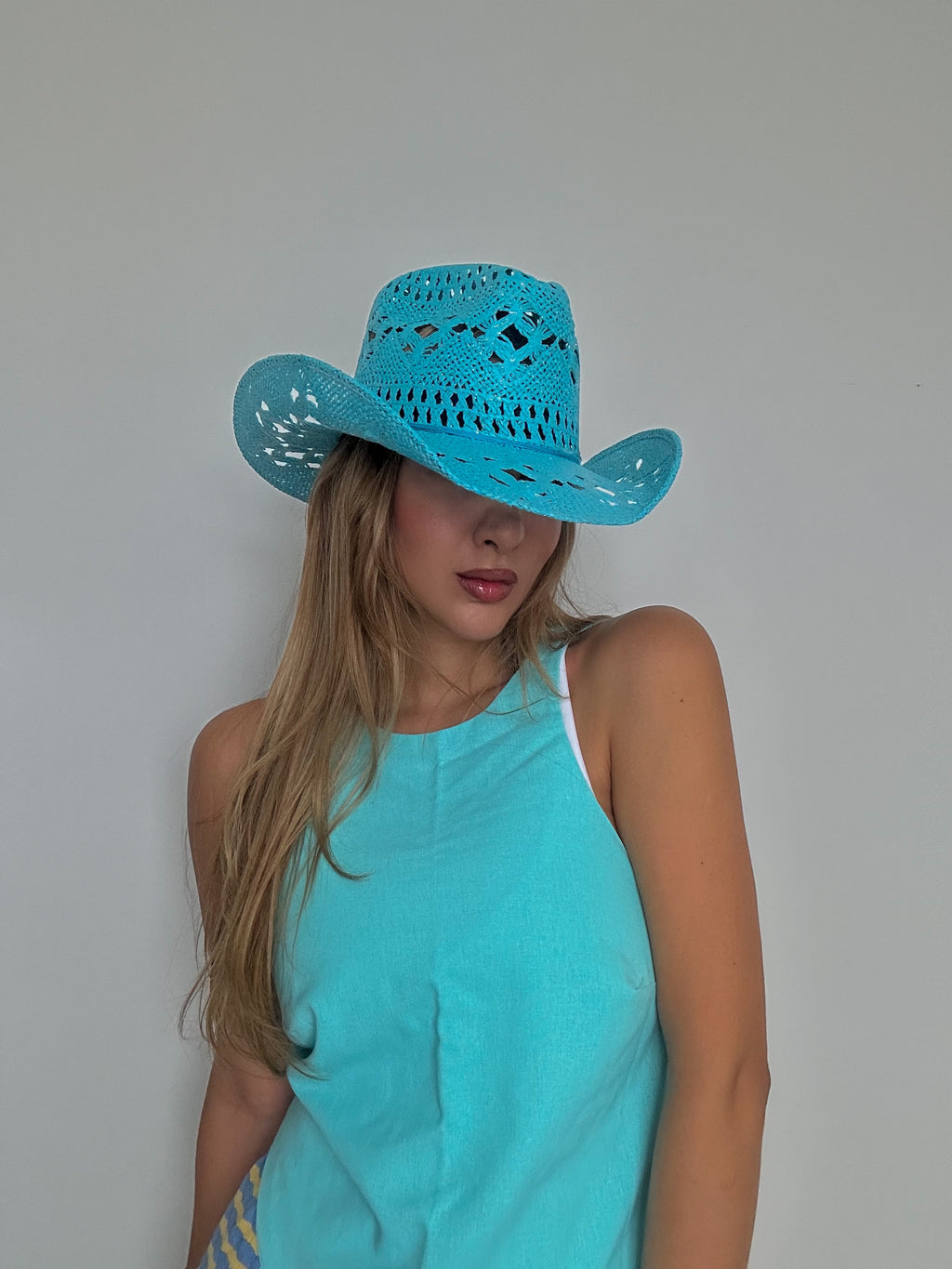 Beach cowgirl hat azul