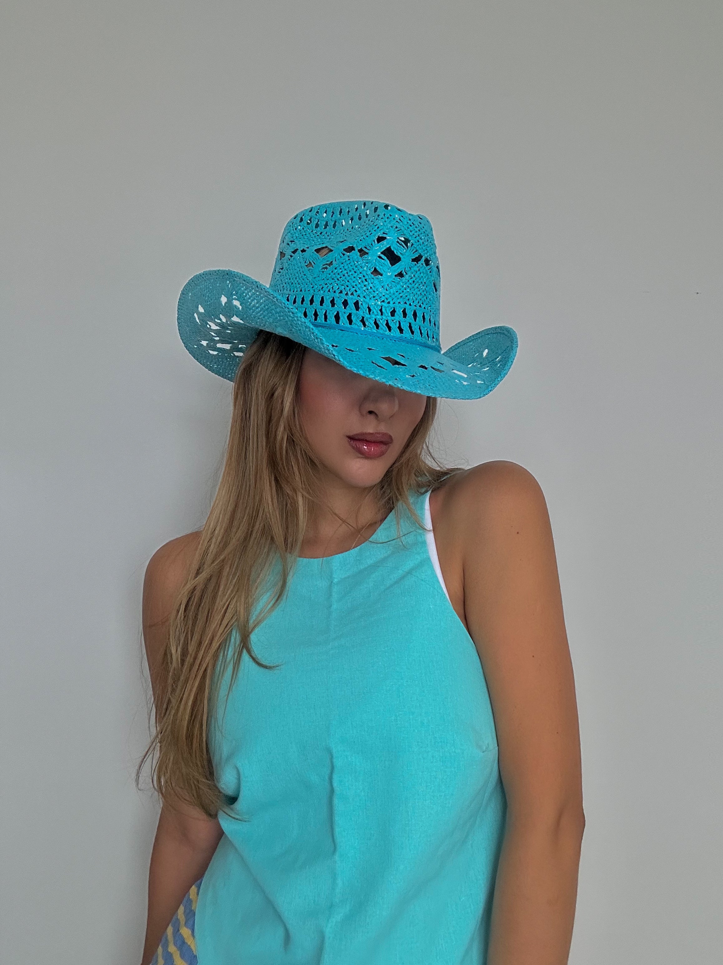 Beach cowgirl hat azul