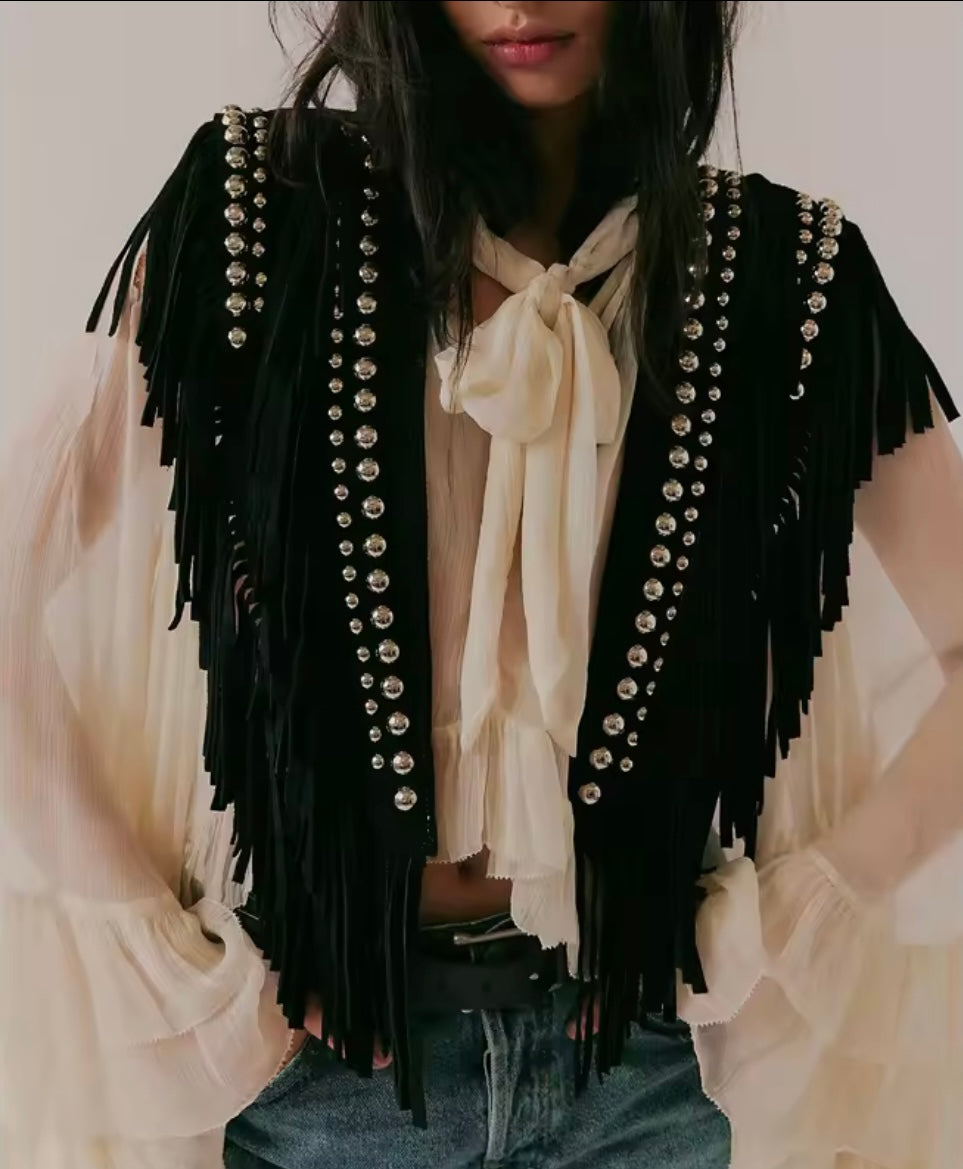 Fringe suede vest
