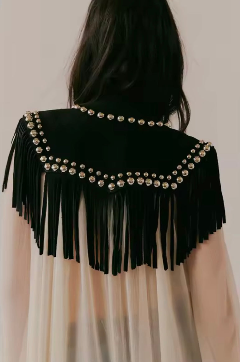 Fringe suede vest