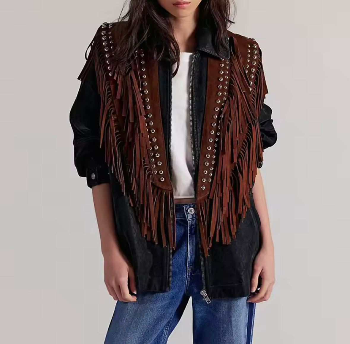 Fringe suede vest