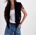 Fringe suede vest