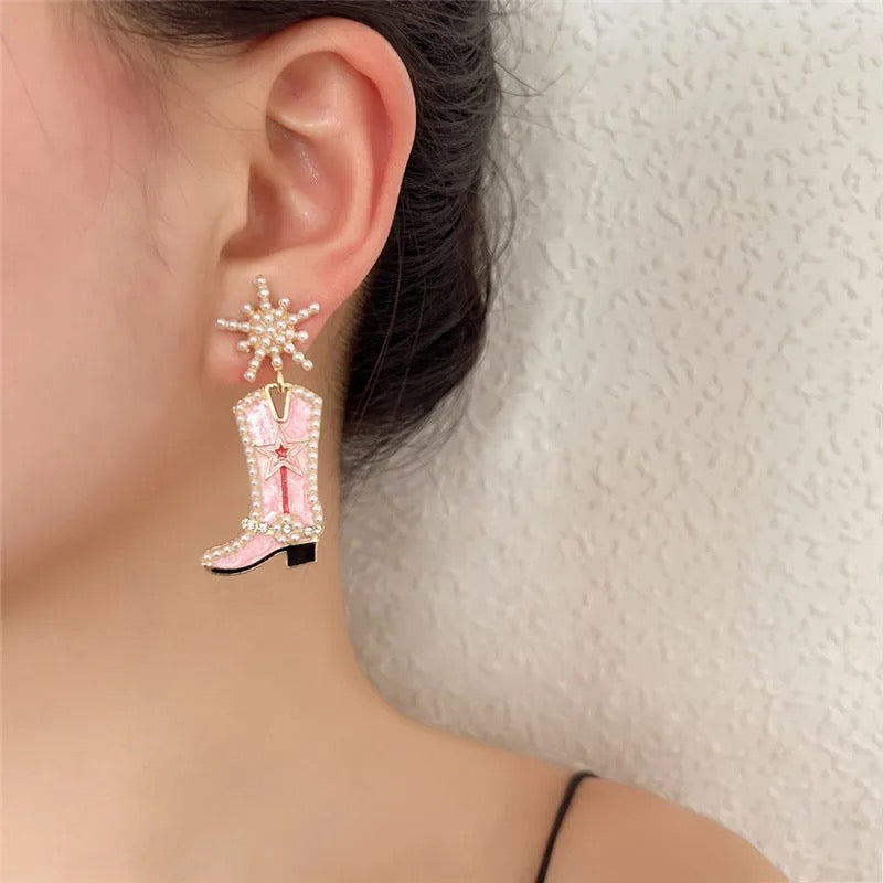 Cowgirl boots earrings
