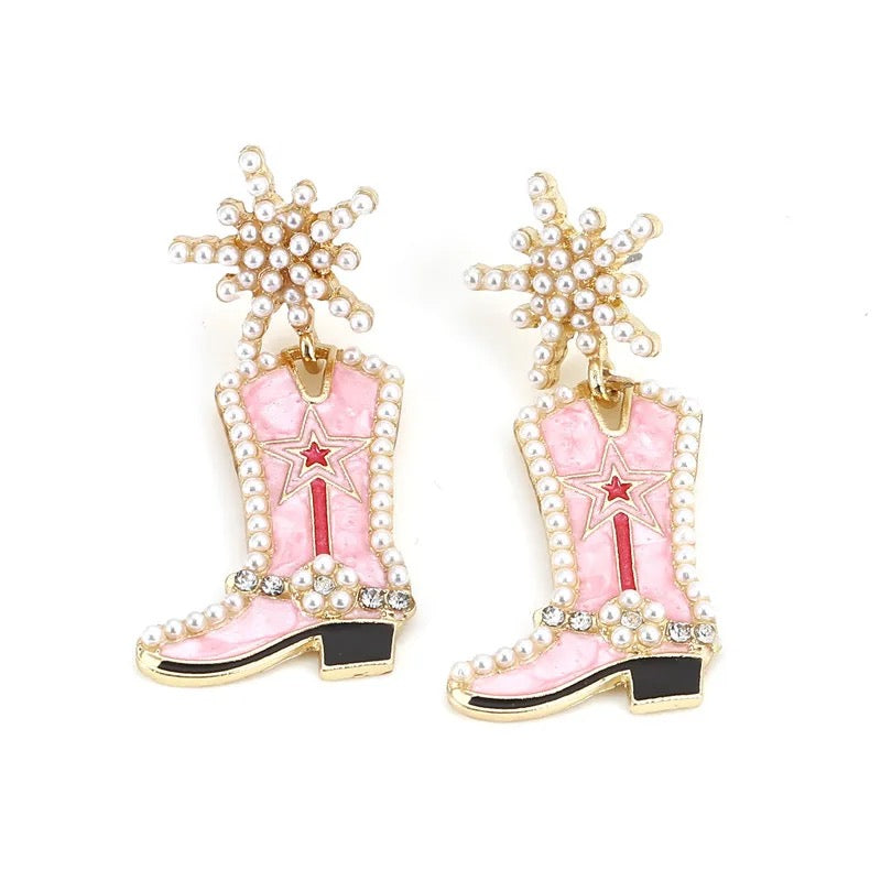 Cowgirl boots earrings