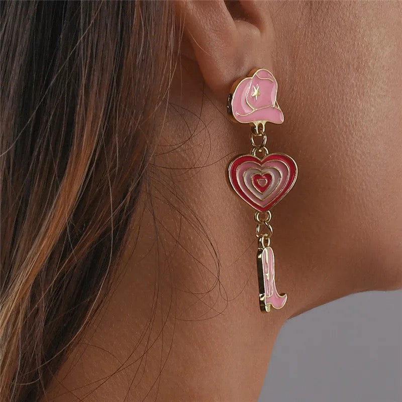 Cowgirl boots & hats earrings