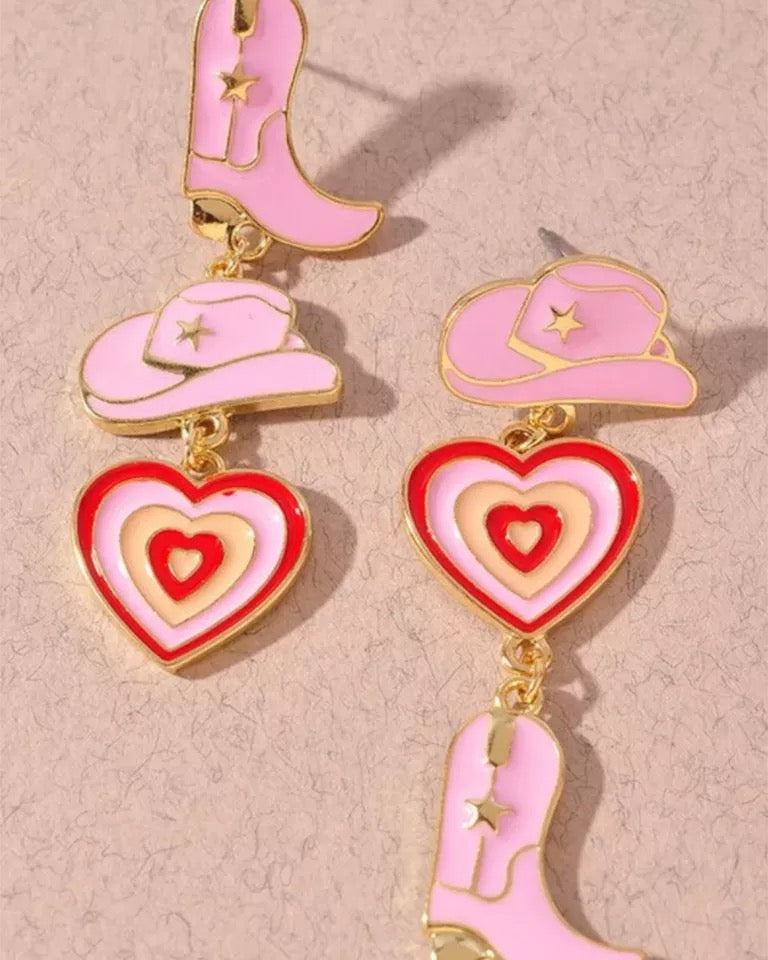 Cowgirl boots & hats earrings