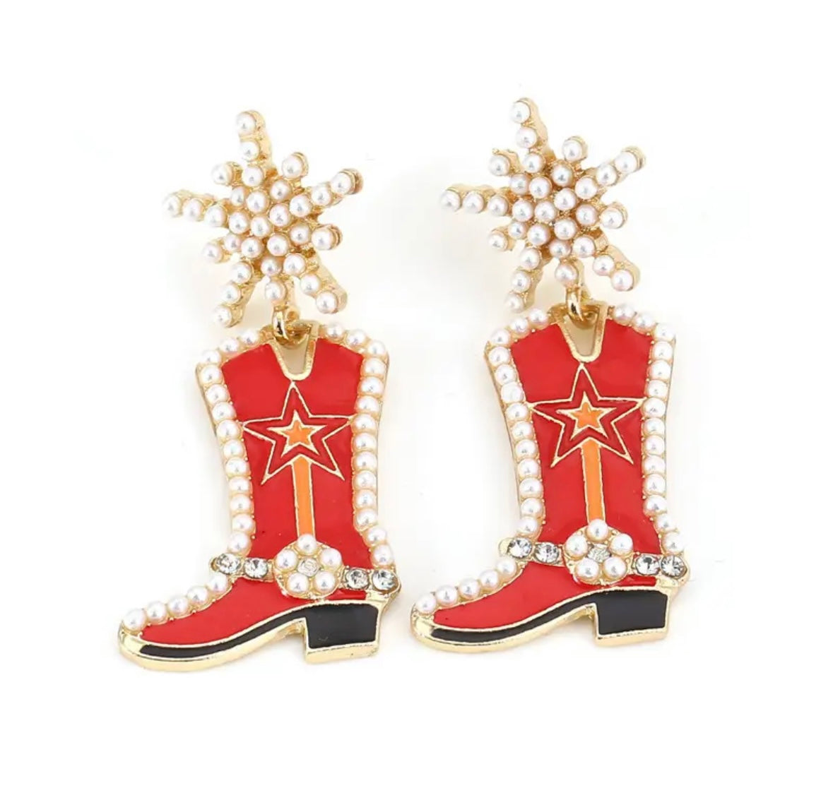 Cowgirl boots earrings
