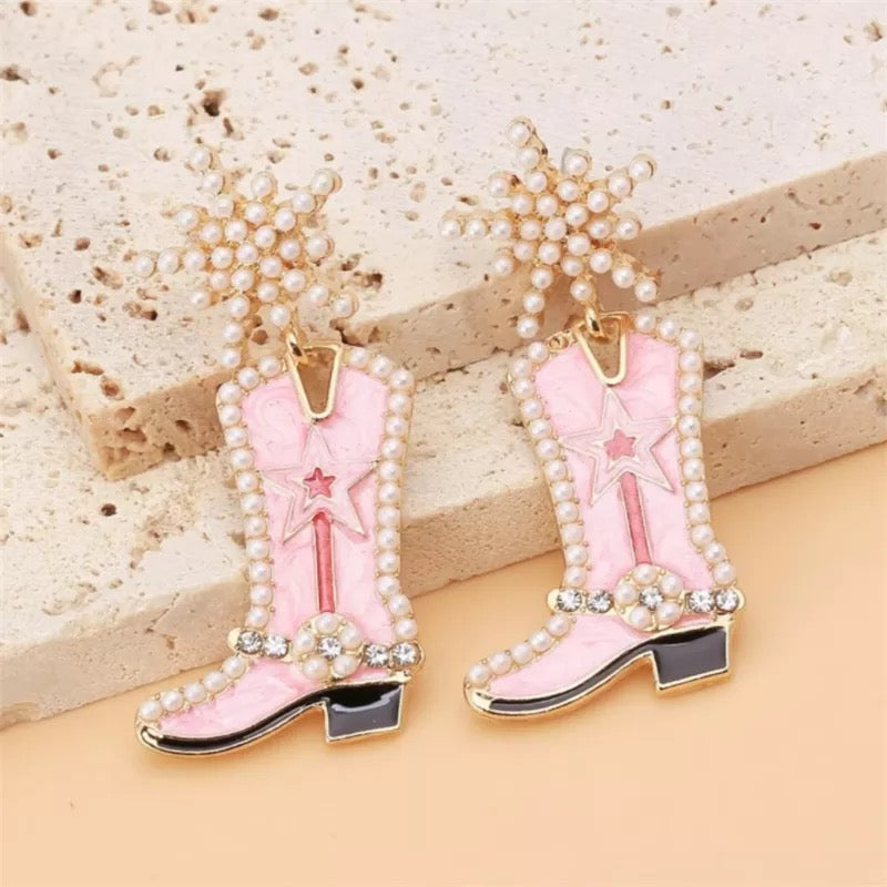 Cowgirl boots earrings