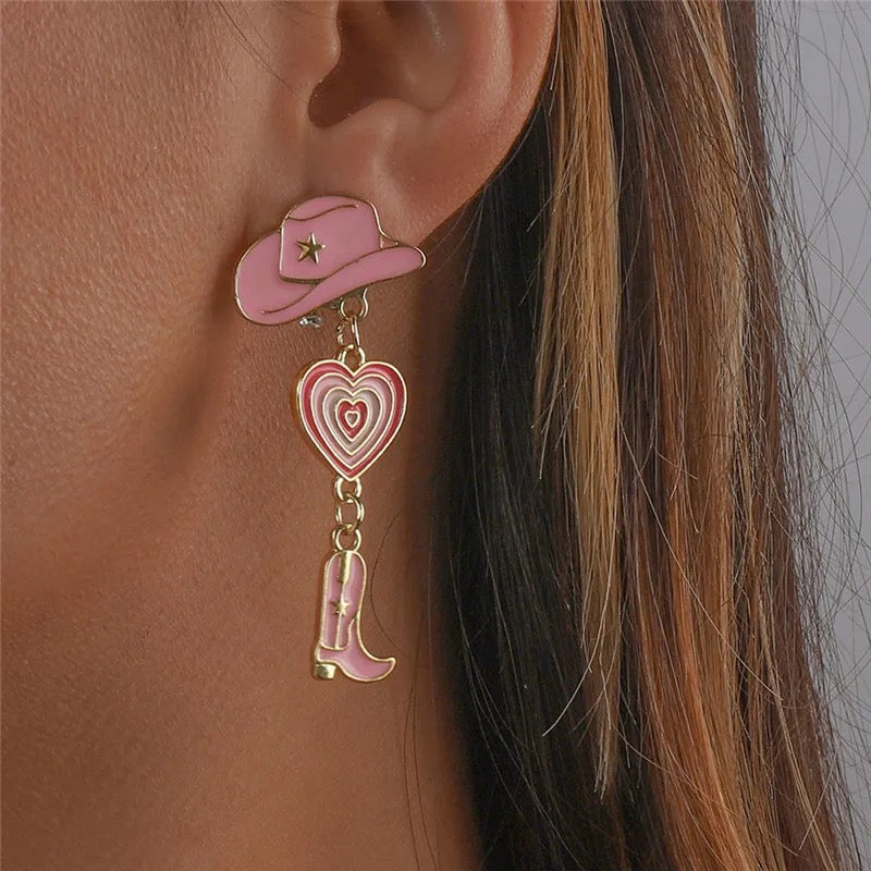 Cowgirl boots & hats earrings